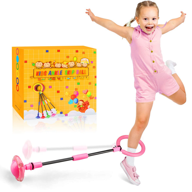 Ankle Skip Ball for Kids - Foldable Flash Wheel Skip Ball, Outside Game Toys for Kids & Adults, Gift for Boys & Girls Ag