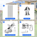 Anovo Flag Pole Kit- Stainless Steel 6 FT Flag Poles with1 Inch Metal 360° Rotating Flag Pole Rings Clip, Two-Position Flag Pole Holder Brackets