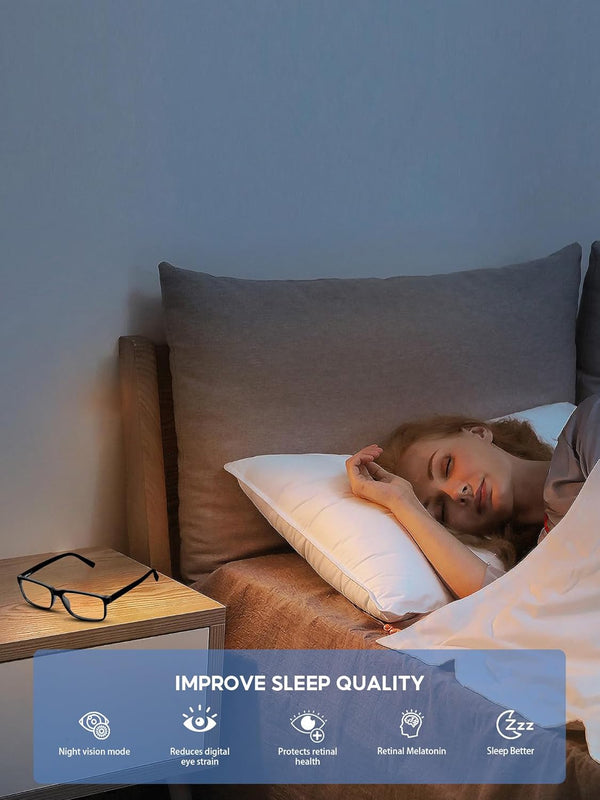 Blue Light Glasses for Women/Men Computer Reading Gaming Glasses Improve Sleep Reduce Eye Strain Gift Package Blue