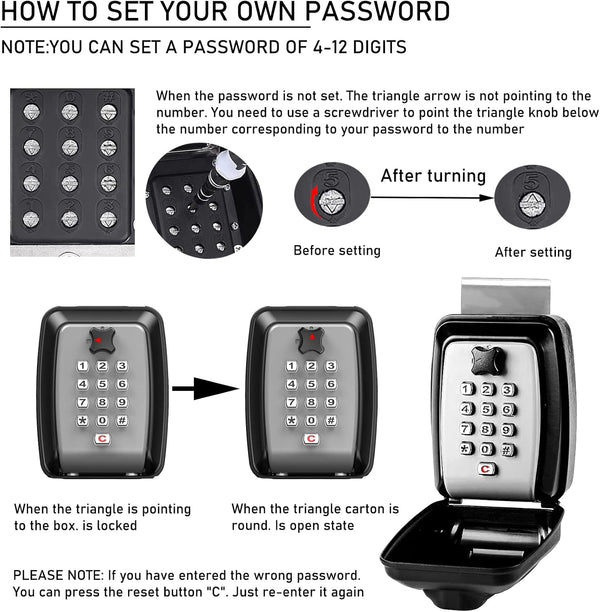 Upgrade SL-591 Car Key Lock Box, Car Window Lock Box for Turo, Car Window Punch Button LockBox, Vehicle Window Key Box, Vehicle Window Lock Box
