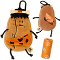 Dog Poop Bag Holder for Leash with Waste Bags and Keychain Clip, Easy Refill, Unscented, Doggy Walking Accessory, 1 Caveman Dispenser and 15 Count