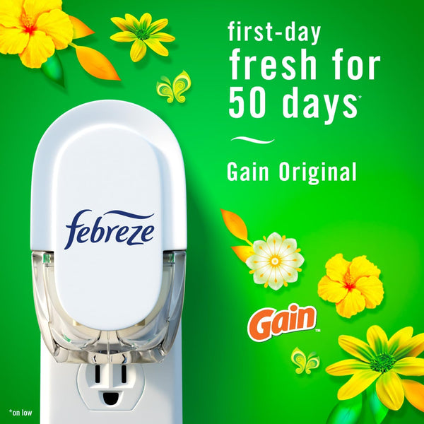 Febreze Plug in Air Freshener, Odor-Fighting Scented Oil Refill, Air Fresheners for Home and Bathroom and Kitchen, Long Lasting for Strong Odors,