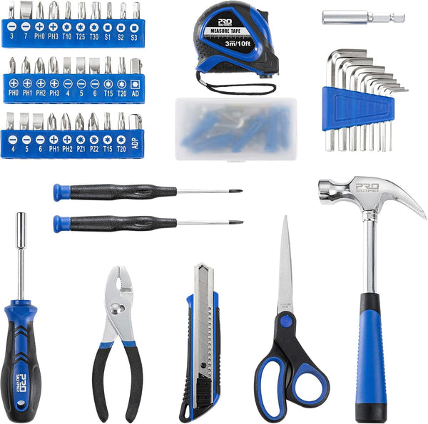 Prostormer 93-Piece Tool Kit, Small Starter Tool Set, Blue