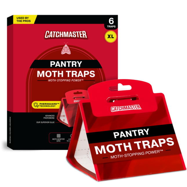 Catchmaster Premium Pantry Moth Traps, XL Odorless Sticky Glue Traps 6PK, Pheromone Attractant for House, Kitchen Storag
