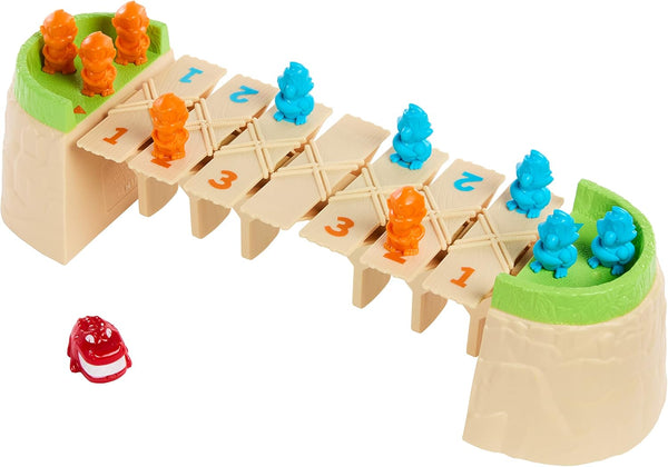 Mattel Games Greedy Gator 2-Player Kids Game for Families & Parties, Get Monkeys across the Bridge First with Rolling Alligator