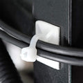 3/4" Strong Back-Glue Self Adhesive White Cable Zip Tie Mounts 100pcs with 8" Ties, Screws, Outdoor Sticky Wire Fasteners Cable Clips Management