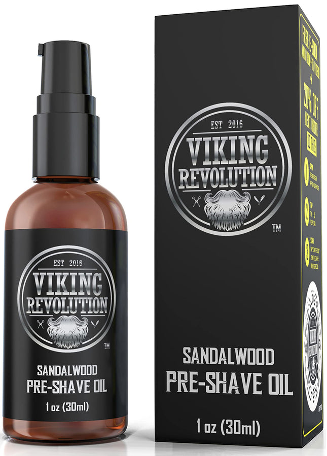 Viking Revolution Sandalwood Pre-Shave Oil for Men - Smooth, Irritation-Free Sha