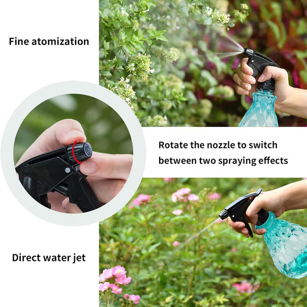 wugongshan 2 Pcs Spray Bottles, 500 ml/17 oz Empty Water Spray Bottles, Plastic Reusable Adjustable Mist Sprayer Squirt Bottles Containers