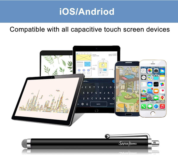 10 Pack Stylus Pens for Touch Screens, Mesh Fiber Tip Stylus Pens for ipad iPhone Tablets Samsung All Precision Capacitive Universal Touch Screen