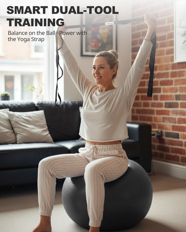 Trideer Extra Thick Yoga Ball Exercise Ball, 5 Sizes Gym Ball, Heavy Duty Ball Chair for Balance, Stability, Pregnancy, Quick Pump Included