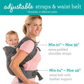 Infantino Flip 4-in-1 Baby Carrier Convertible Ergonomic, Gray | Adjustable fit, Enhanced lumbar support, Ergonomic hands-free parenting, Registry