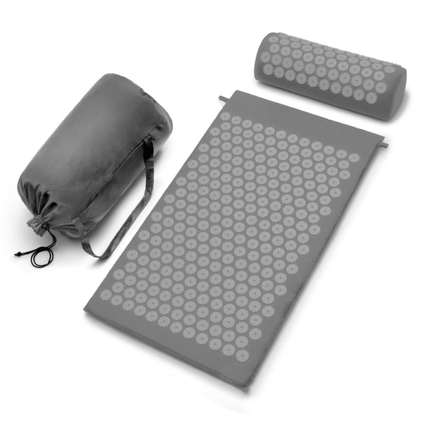 Sivan Health and Fitness Acupressure Mat and Pillow Set - Grounding Mat for Stress, Back & Neck Pain - Acupuncture Point Massage Mat for Muscle
