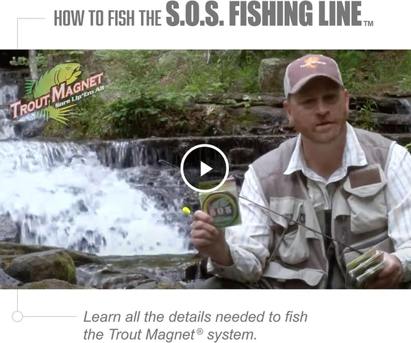 Trout Magnet Trout S.O.S. Fishing Line - 2lb Test, 350 Yard Spool, .16mm Diameter - The Strongest Light Invisible Fishing Line - Made in the USA