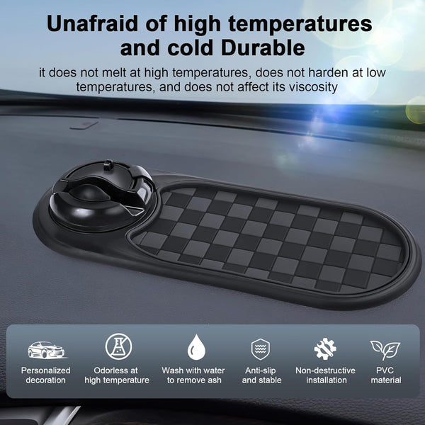 Multifunction Car Anti-Slip Mat, Rotatable anti Skid Car Dashboard Pad with Temporary Parking Numbe, 360ÃÂ° Rotating Universal Car Phone