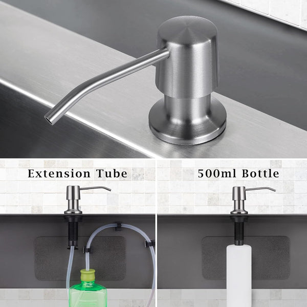 Styever Soap Dispenser for Kitchen Sink with Pump -16oz Bottle Built in Countertop Dish soap Dispenser with 4 Inch Spout- Oil Rubbed Bronze Sink