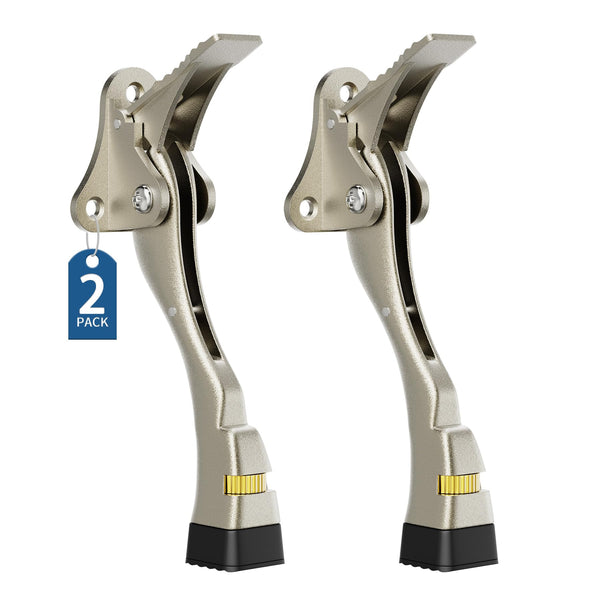 Gotega Door Stopper, 2 Pack Kickdown Door Stop for Bottom of Door, Adjustable Height and Rubber Tip 4 Inches, Heavy Duty Door Stops, Kickdown
