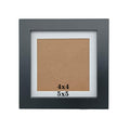 5x5 Wooden Picture Frames with 4x4 Opening Mat. Black Square Solid Wood | Includes 4x4 Mat.Black Finish.Fit 4x4 and 5x5 Pictures.Tabletop & Wall
