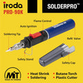 IRODA SolderPro 90K Professional Butane Soldering Iron Kit | Cordless 3-in-1 Tool | Fast Start & 53min Runtime with Case & Tips (Taiwan Made)