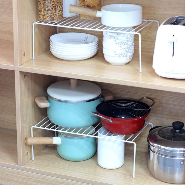 Cabinet Storage Shelf Rack Set of 2, Medium (13 X 9.4 Inch) Rustproof Metal Wire Kitchen Cabinet Organizer and Storage, Cupboard Spice Shelf Rack