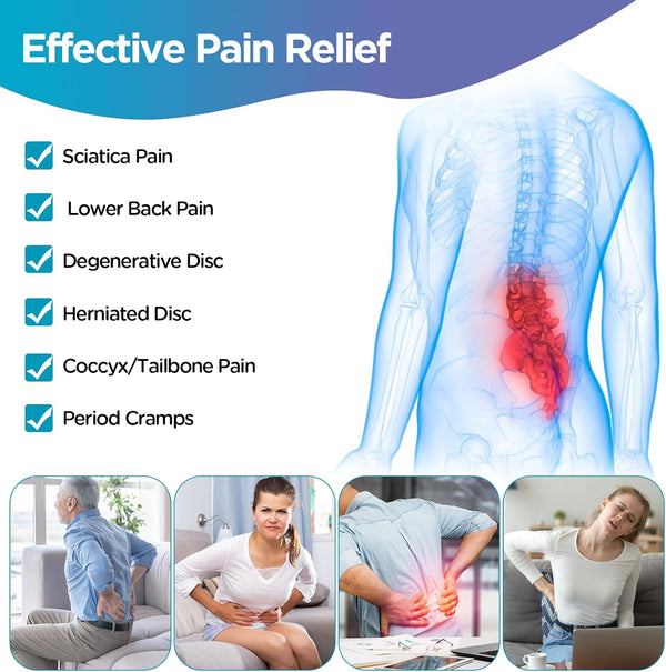 Comfytemp Back Ice Pack for Lower Back Pain Relief Product, Reusable Gel Lumbar Wrap for Sciatica Injury, Hot Cold Compress Brace for Herniated