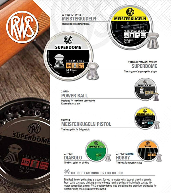 Umarex RWS Superdome Field Line Pellet Gun Pellets.177 Caliber, 8.3 Grains