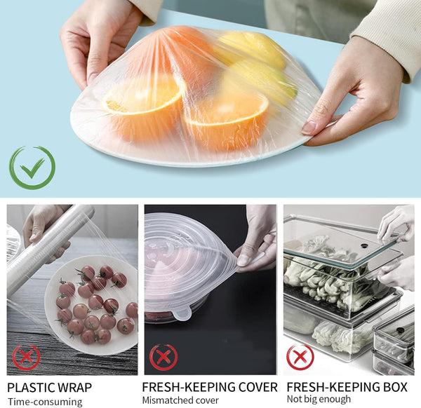 Homelove 300pcs Bowl Covers Bread Proofing - Plastic Wrap for Food Sourdough Bread Baking Rising Elastic Reusable Plate Covers Outdoor Food Fresh