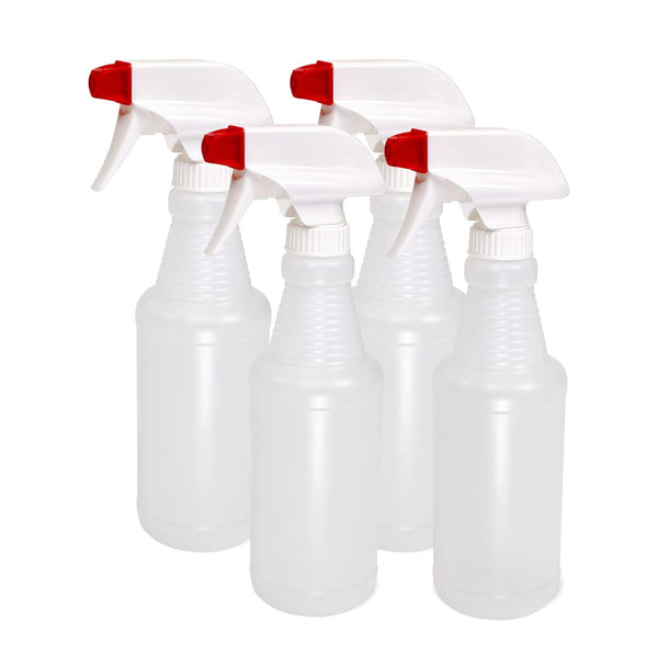 Pinnacle Mercantile Plastic Spray Bottles USA Made 4 Pack 16 Oz Heavy Duty No Leak Empty Refillable Spray Bottle Mist Stream for Cleaning