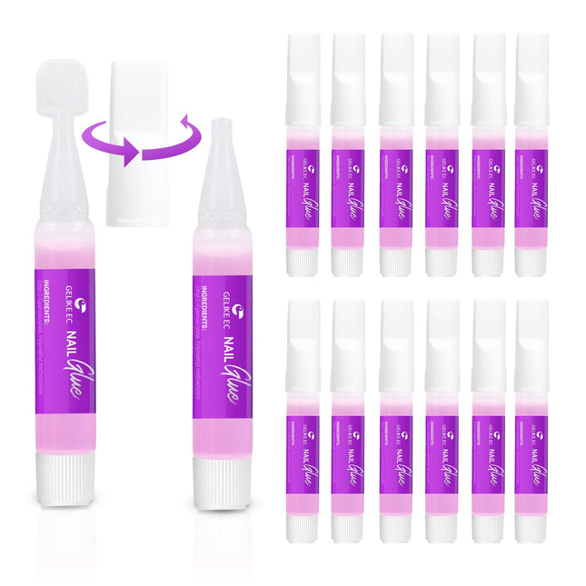 Gelike EC Peachy Jelly Nail Glue Gel - 6 in 1 Extra Strong Clear Acrylic Nails -