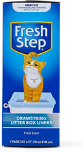 Fresh Step Drawstring Cat Litter Box Liners, Scented Heavy Duty Kitty Litter Bags for Large Oval or Rectangle Pans, Helps Contain Odor and Mess,
