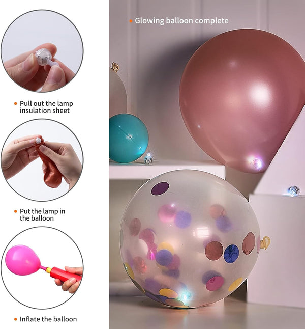 Aogist 100pcs Warm White Mini Lights with Hook,Long Standby Time Waterproof LED Balloon Light,Battery Powered,Ball Lamp for Balloon Paper Lantern