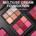 12 Colors Cream Blush Palette Cream Concealer Foundation Palette | Natural Matte Finish Contour Palette with Brush, Creamy Texture, Waterproof,