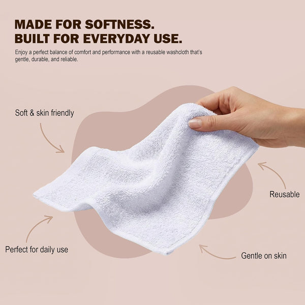 Utopia Towels 24 Pack Washcloths, 12x12 in, 100% Cotton, White White 24