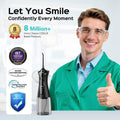 COSLUS C30 Water Dental Flosser Pick for Teeth: 4 Modes Cordless Portable 300ML Larger Tank Water Teeth Cleaner IPX7 Waterproof Flossing Cleaning