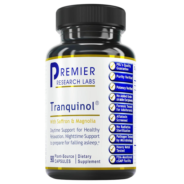 Premier Research Labs Tranquinol | Natural Sleep Aid Supplement for Deep Sleep Support and Calm Mind | Magnesium, Turmeric, Lemon Balm & Saffron