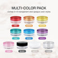 Beauticom 40 Pieces 3G/3ML Empty Clear Container Jars with MultiColor Lids for Powder Makeup, Cream, Lotion, Lip Balm/Gloss, Cosmetic Samples