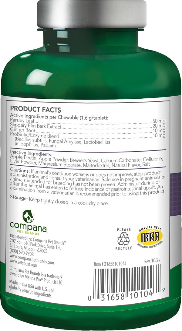 Vet's Best Gas Busters Digestive Support Tablets for Dogs, 90 Count 90 Count (Pack of 1)