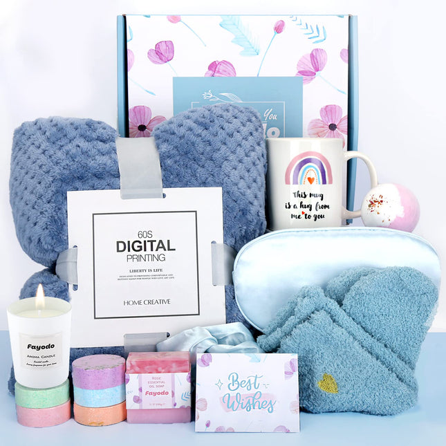 Get Well Soon Care Package Gifts for Women, 15 Pcs Birthday Mothers Day Baskets Gifts for Mom Wife Girlfriends, Sympathy