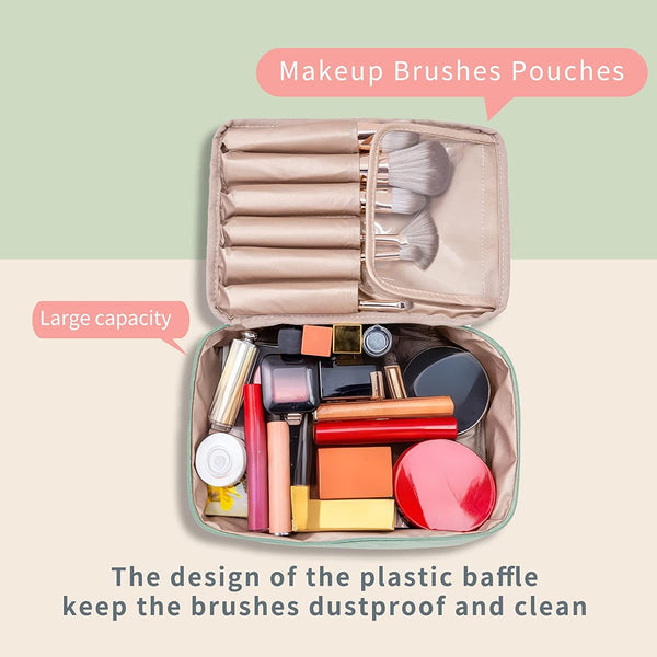 Travel Makeup Bag Cosmetic Bag Makeup Bag Toiletry Bag for Women and Men (Green)