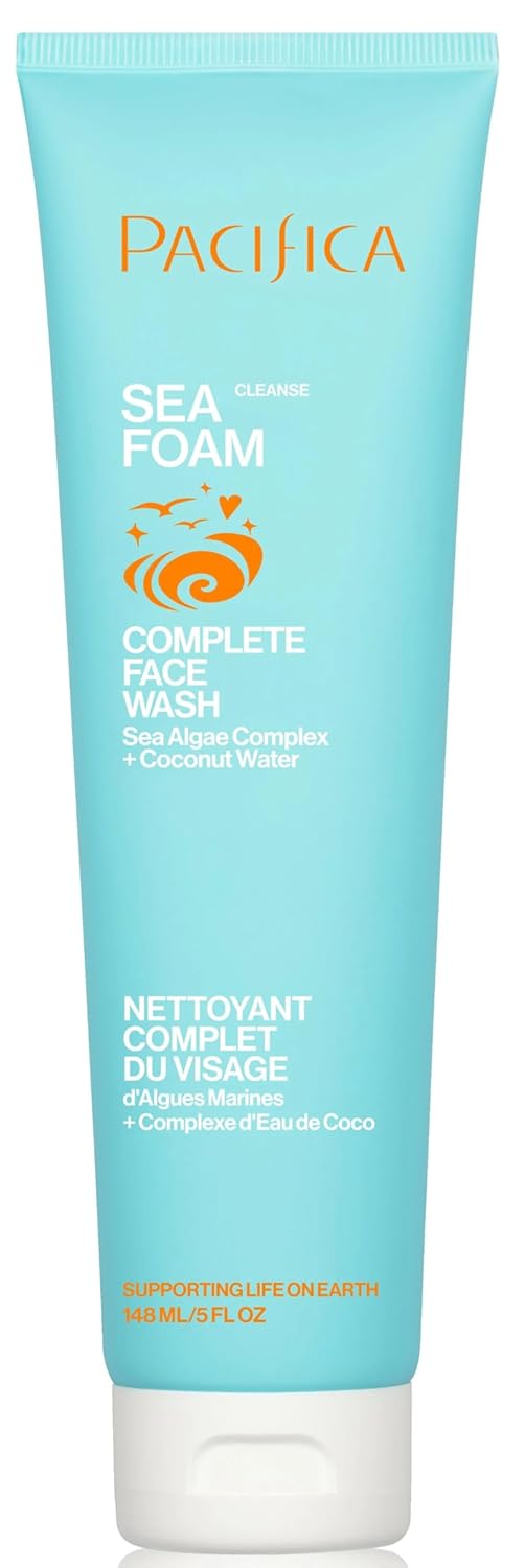 Pacifica Beauty Sea Foam Face Cleanser, Daily Gentle Foaming Face Wash, with Coconut Water + Sea Algae Complex, Removes Makeup, for Combination