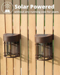 Solar Fence Lights, 8 Pack Deck Light Waterproof Solar Outdoor Lights for Garden Fence Post Backyard Decor, Brown