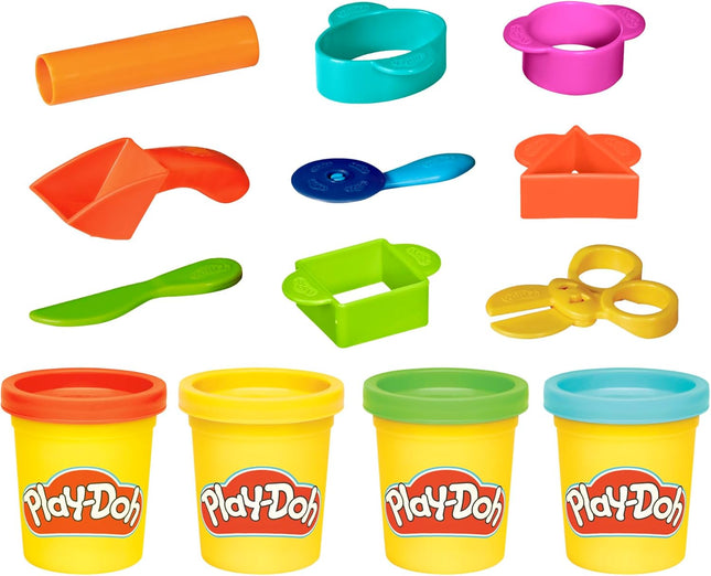 Play-Doh Starter Set 9-Piece Kit with Storage Tote & 4 Modeling Compound Cans, A