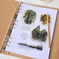 Threetols Autumn Tree Background Clear Stamps for Card Making Scrapbooking and Sentiment Words Transparent Silicone Stamps Photo Album Decor