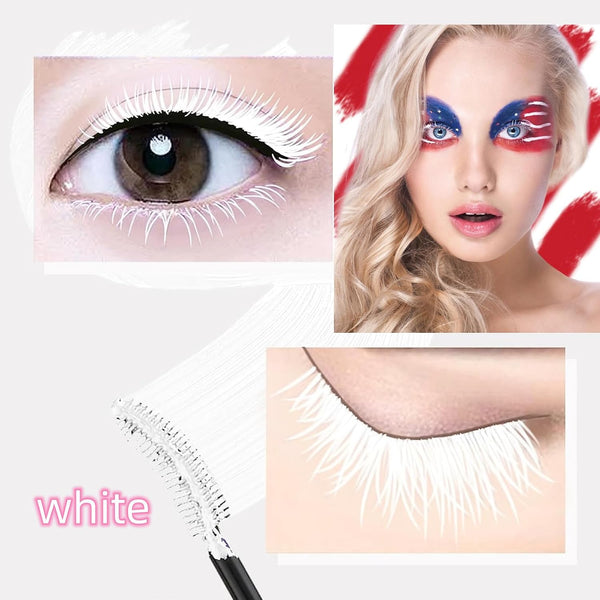 White Lashes volume mascara Extensions Makeup Lash Waterproof Fast Dry Eyelashes Curling Lengthening Primer Party Stage Use 1 PCS White
