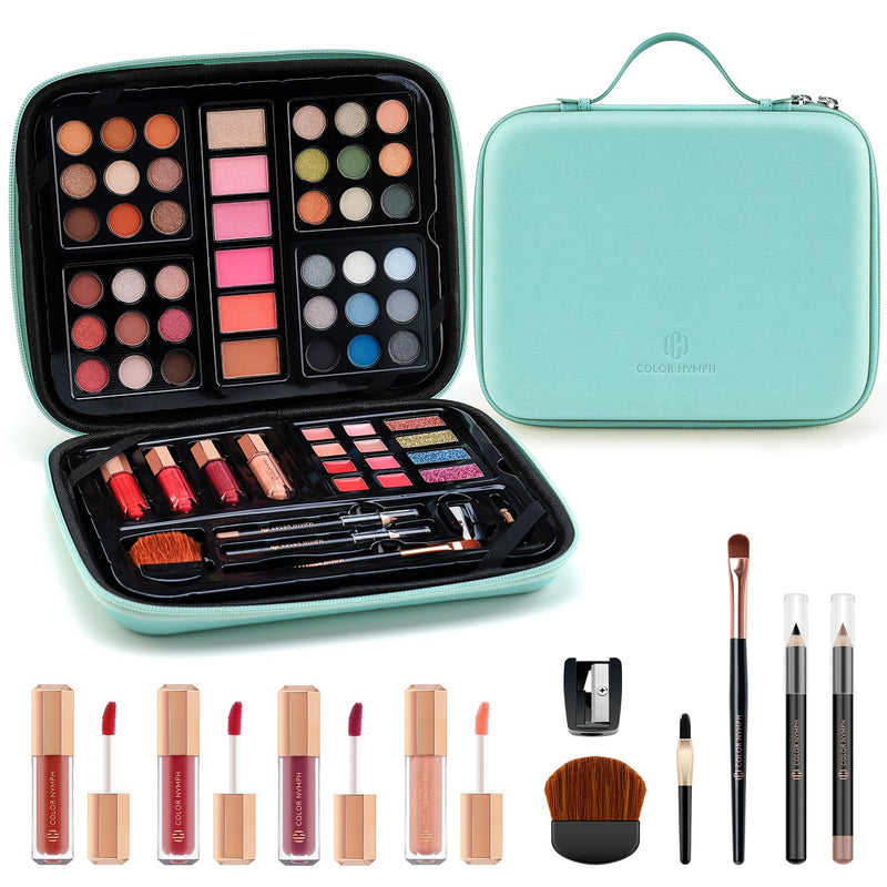 Color Nymph Beginner Makeup Kits Gift for Teens, Makeup Palettes with Reusable Handbag Includes 36 Colors Eyeshadow Blushes Bronzer Highlighter 4