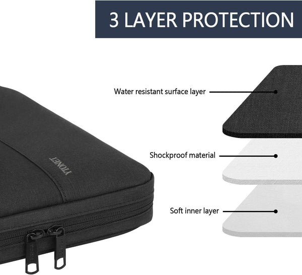 Ytonet Laptop Sleeve Case 13 13.3 Inch,TSA Slim Laptop Cover with Handle 13-13.3 in Black