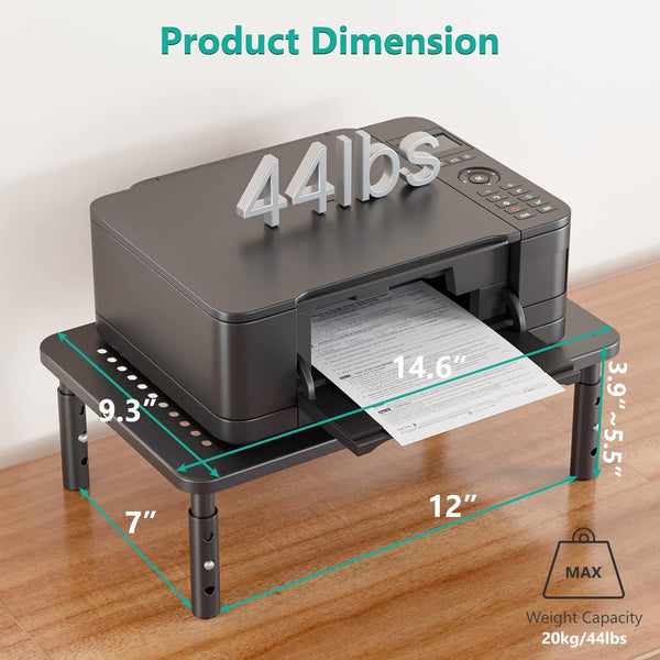 WALI Computer Monitor Stand for Desk, Adjustable Laptop Riser, up to 44 lbs Metal Black 14 in 1
