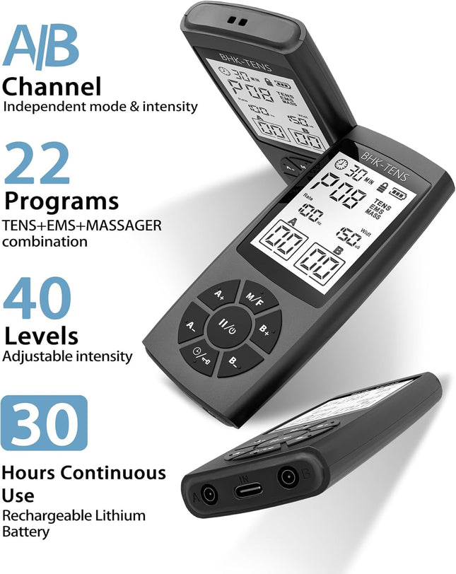 TENS Unit Muscle Stimulator for Pain Relief Therapy, 22 Modes EMS TENS Machine, 