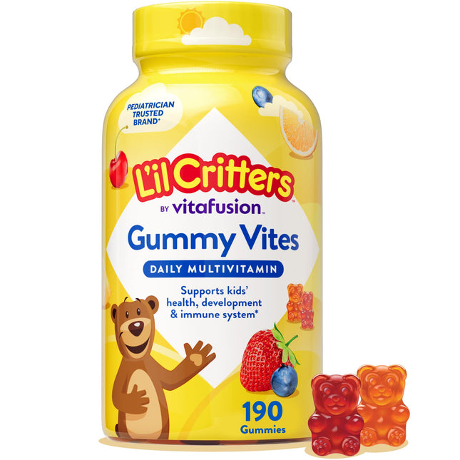 L'Il Critters Gummy Vites Daily Kids Multivitamins Assorted Fruit Flavors for Ag