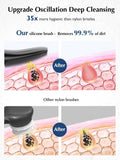 COSLUS JMY05 Silicone Face Scrubber Facial Cleansing Brush: Portable Waterproof Rechargeable Face Wash Brush, 4 Cleansing Modes, Electric Face