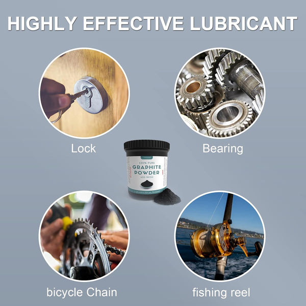 1 Quart Ultra-Fine Pure Graphite Powder - Premium Dry Powdered Graphite for Locks, Bearings, Reels and More. Also Amazing Enhances Bearing